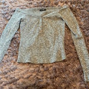 Fashionova Grey Off The Shoulder shirt